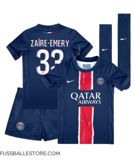 Günstige Paris Saint-Germain Warren Zaire-Emery #33 Heimtrikotsatz Kinder 2024-25 Kurzarm (+ Kurze Hosen)